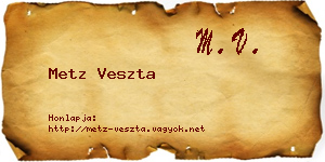 Metz Veszta névjegykártya